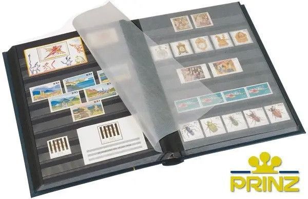 Альбом для марок Prinz - 64 сторінки - А4 - чорні аркуші - червоний 2035 фото